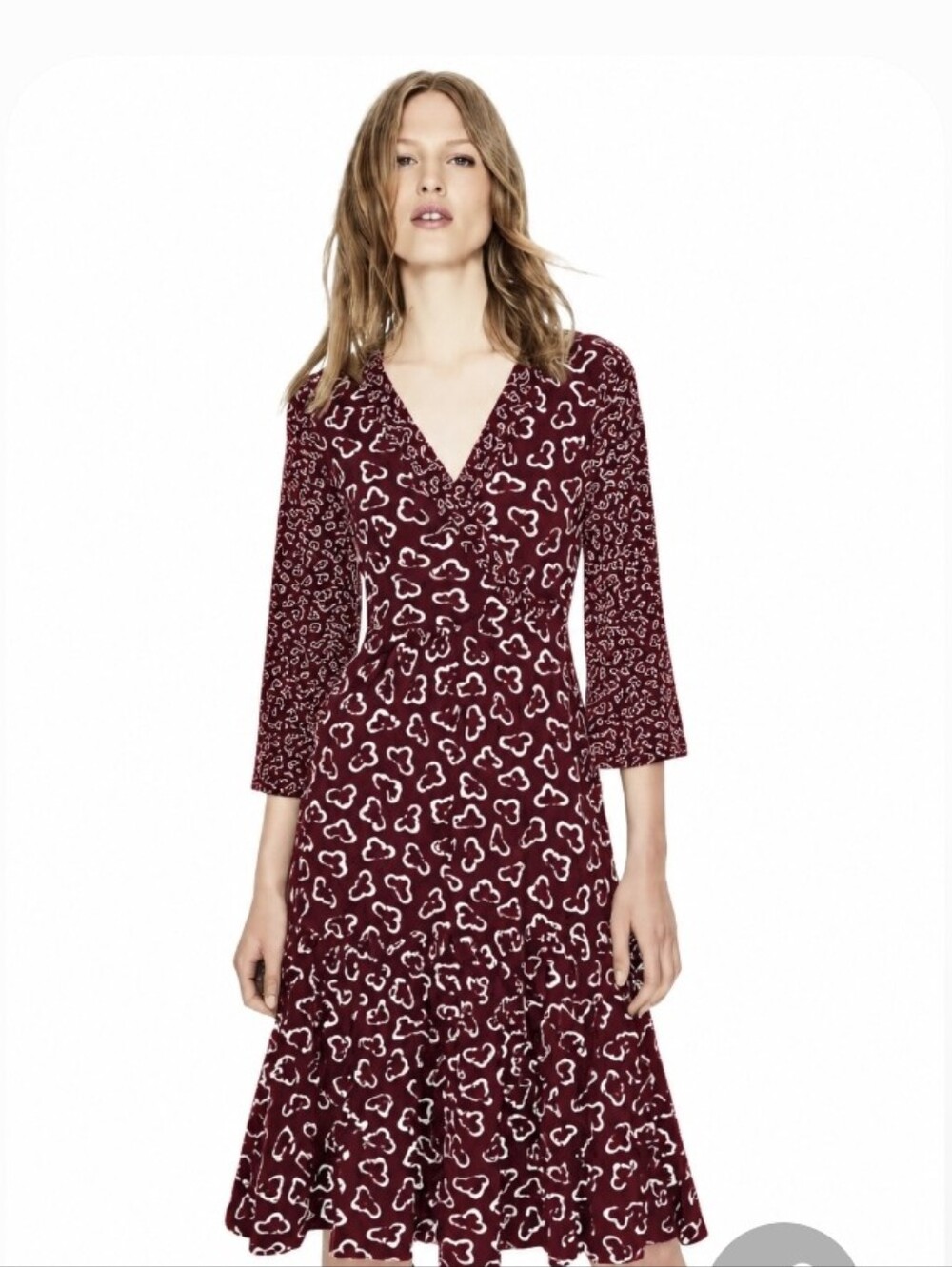 Boden Hettie Burgundy Cloud Dress - 2.           S53